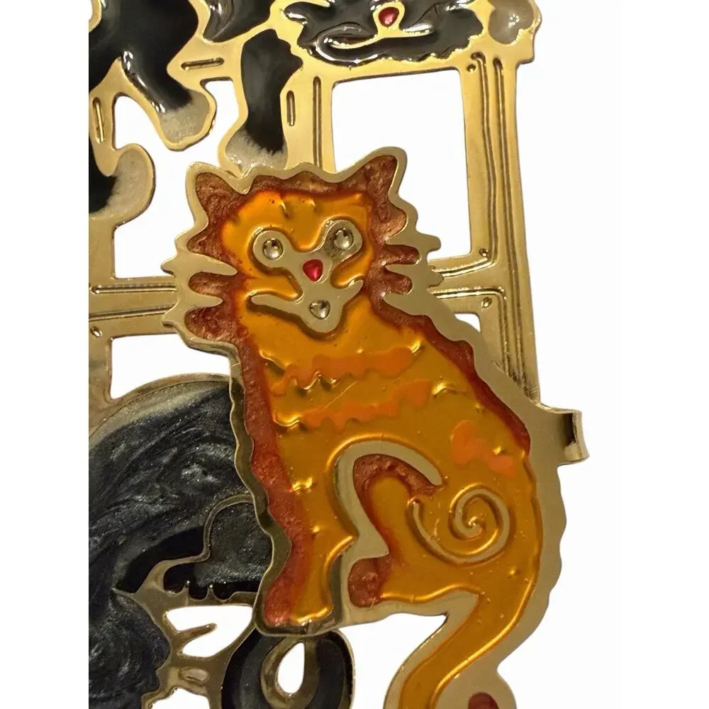 VINTAGE 3D CAT BROOCH Pin Fast Shipping 3223-22